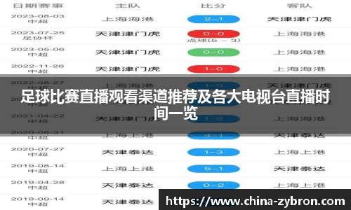 足球比赛直播观看渠道推荐及各大电视台直播时间一览
